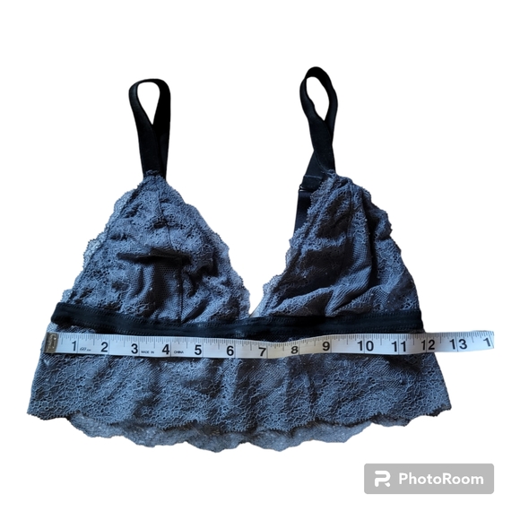 Victoria's Secret Bralette Longline Adjustable Straps Gray Lace Size S - Picture 9 of 11